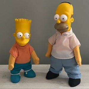 Simpsons Vintage 1990s Soft Body Dolls Homer Bart